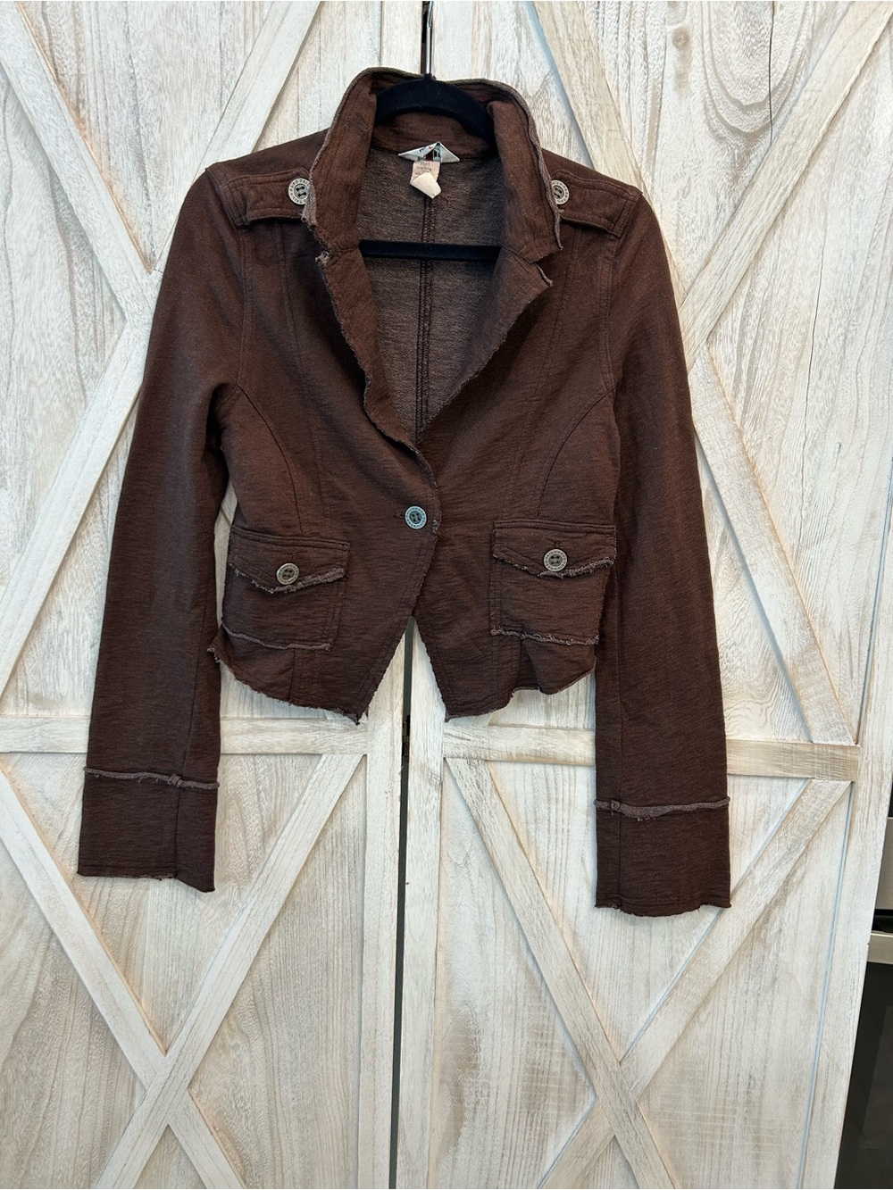 Hard Tail Brown Cropped Utility Jacket-Y2K Vintage